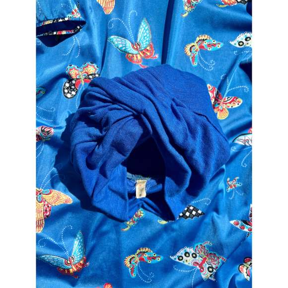 60s/70s Blue Layered Fold Turban - Picture 4 of 13